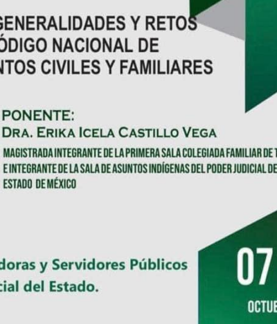 Curso: Análisis, Generalidades y Retos del Código Nacional de Procedimientos Civiles y Familiares